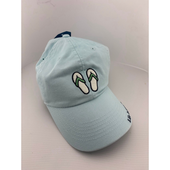 Women's Life is good. Light Blue Flip Flop Embroidered Baseball Hat One Size - Picture 2 of 5